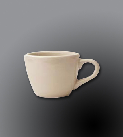 Rolled Edge Ceramic Dinnerware Dover White Low Cup 8 Oz.